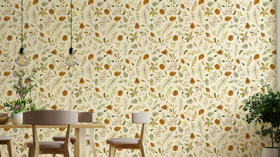 Rustic pinecone wallpaper GD792

