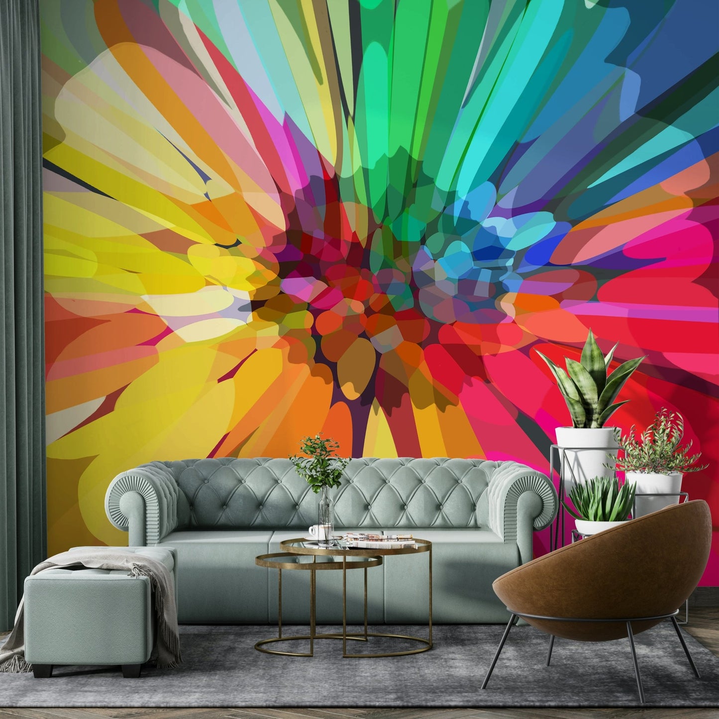 Bold Chromatic Burst mural for dynamic home decor, GD2120