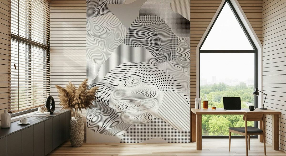 A beautiful metallic chrome wallpaper mural for a modern home., GD5362