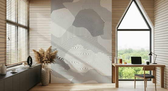 A beautiful metallic chrome wallpaper mural for a modern home., GD5362