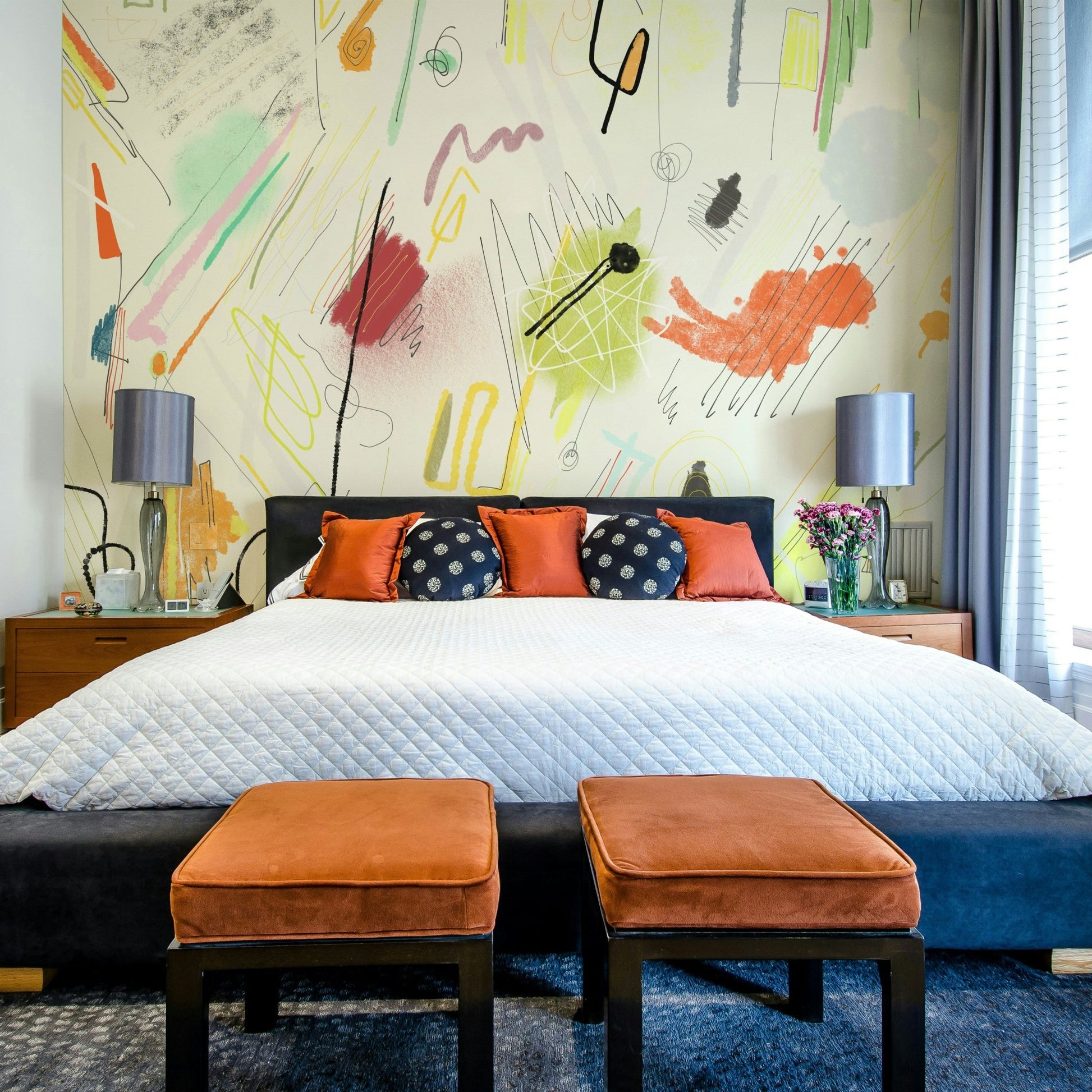 High-energy design wall mural

