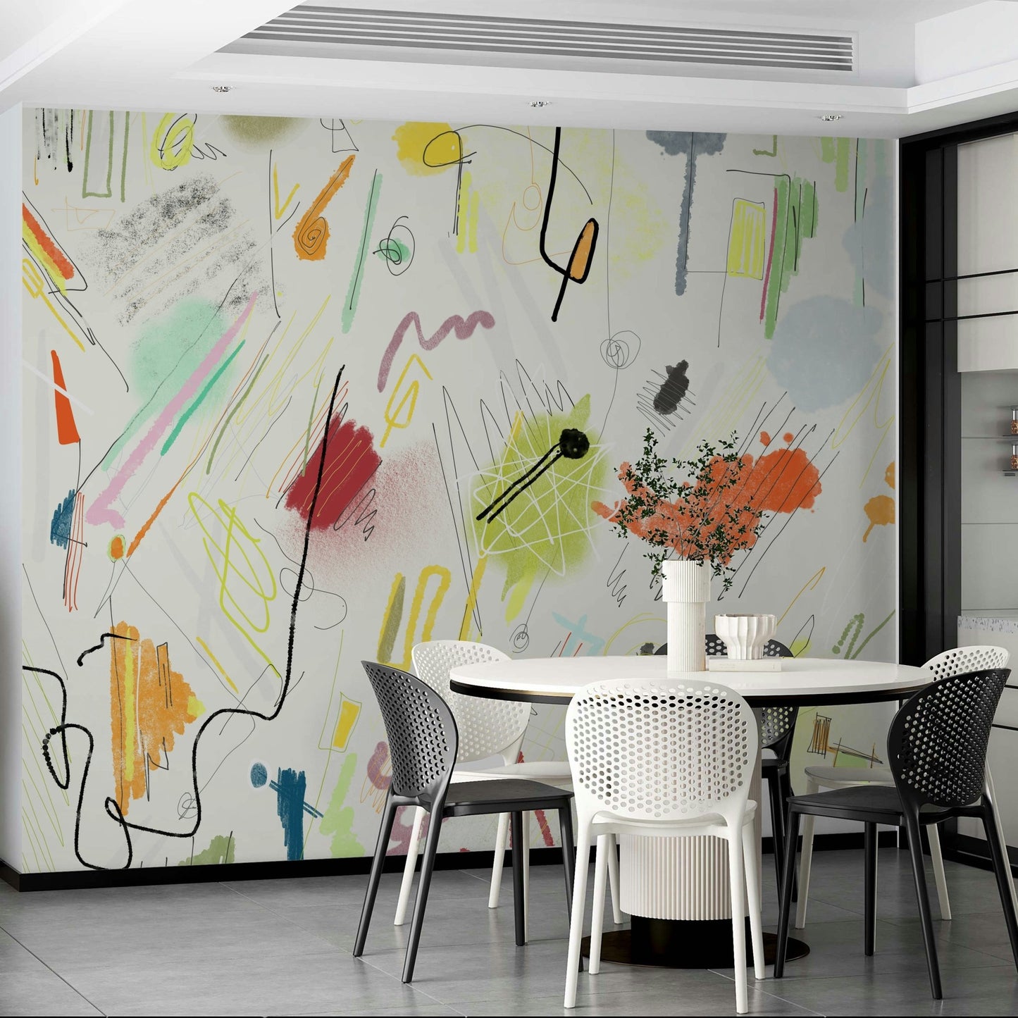 Easy-to-apply bold art wallpaper

