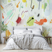 Modern art-inspired wall mural

