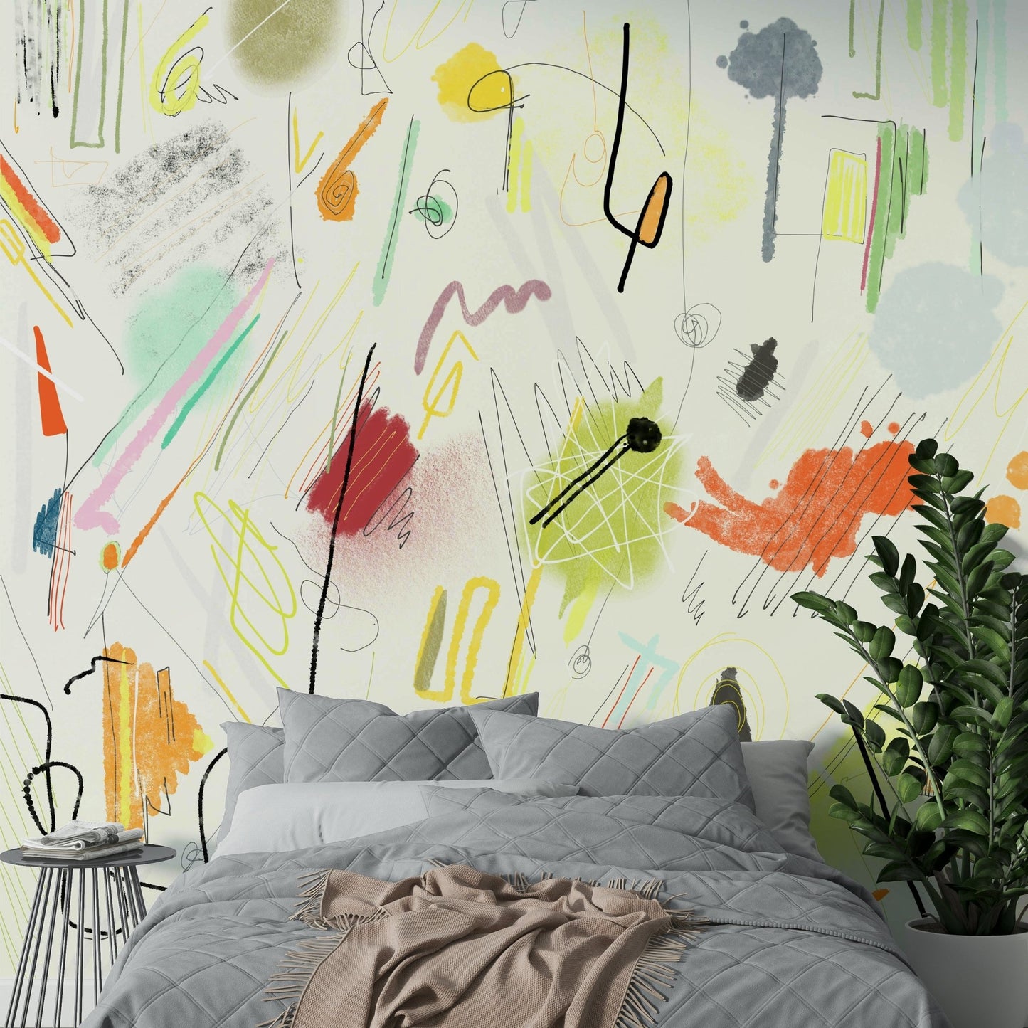 Creative shapes and textures mural

