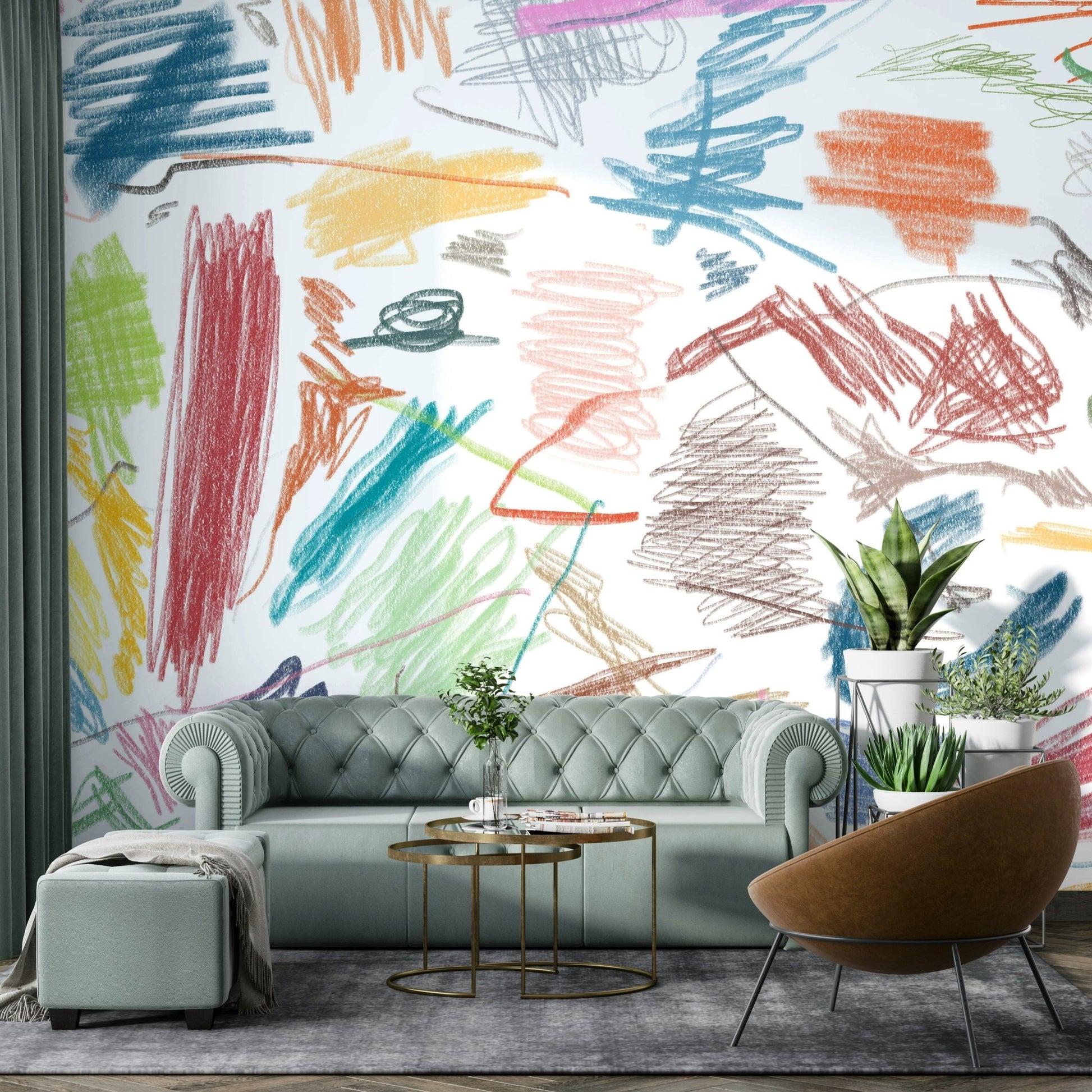 Expressive art-inspired wallpaper


