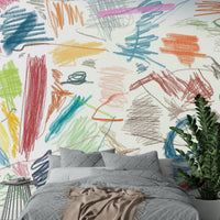 Color block mural wallpaper

