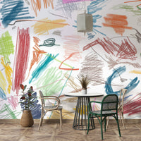 Bold geometric mural wallpaper

