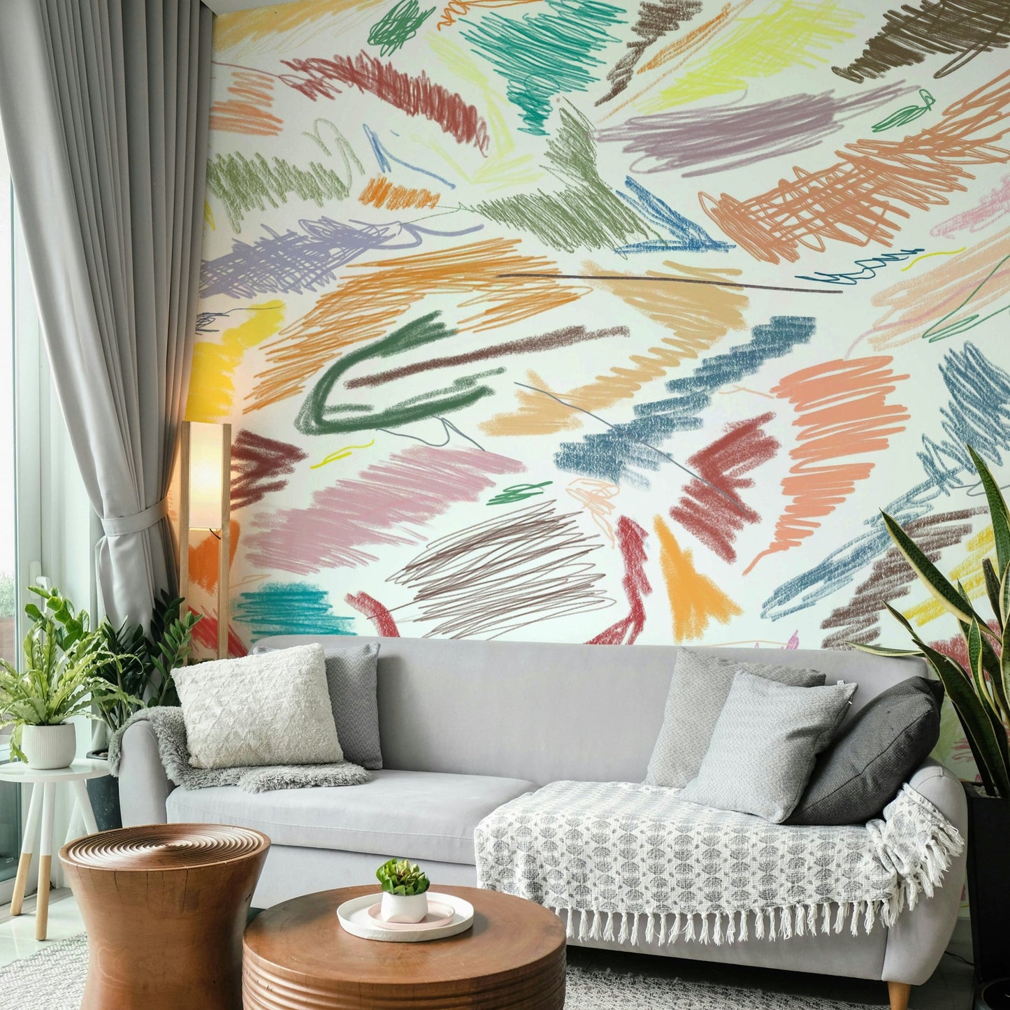 Abstract collage mural wallpaper

