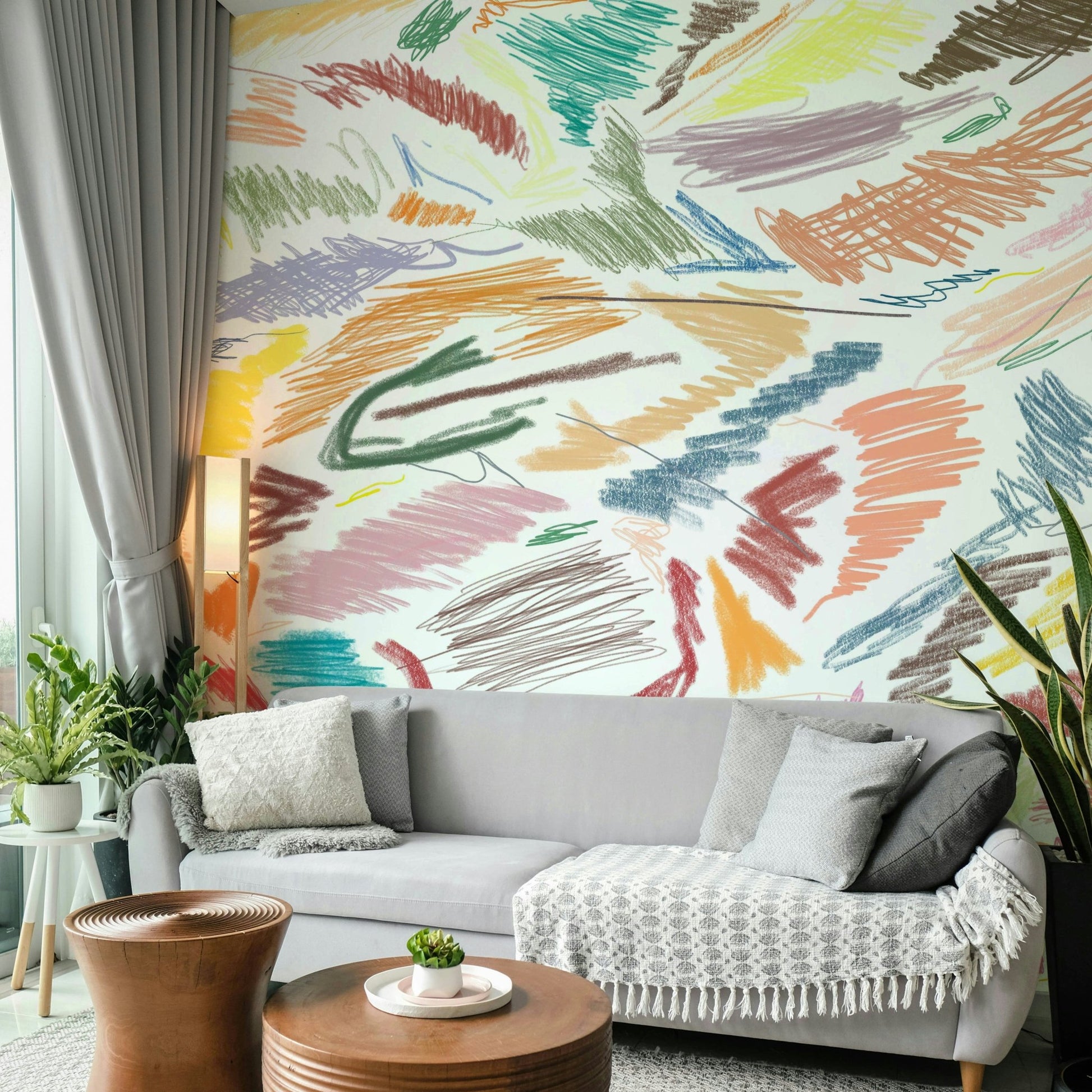 Abstract collage mural wallpaper

