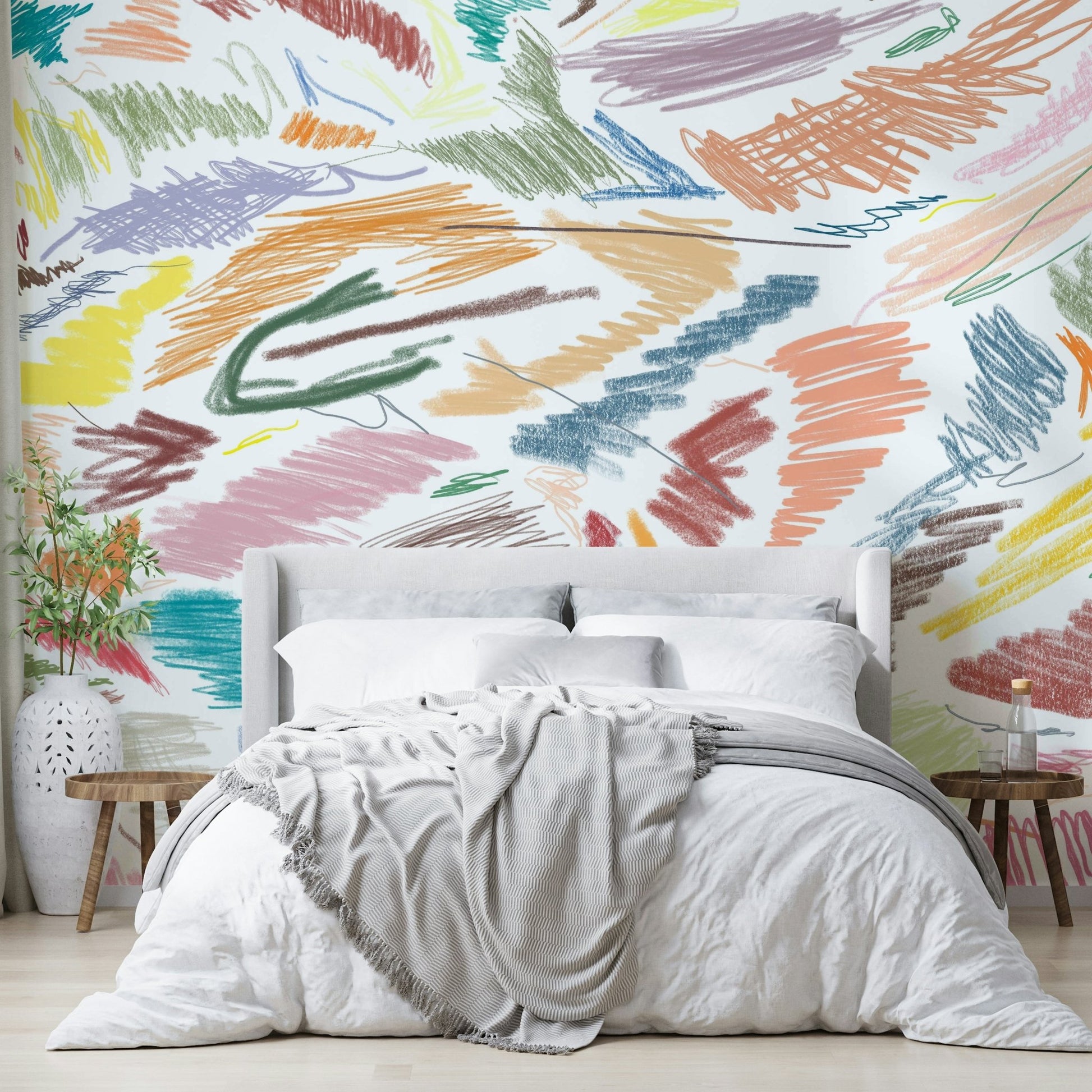 Contemporary art-inspired wall mural

