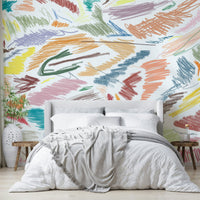 Contemporary art-inspired wall mural

