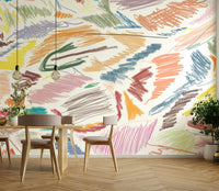 Colorful cutout shape wall mural


