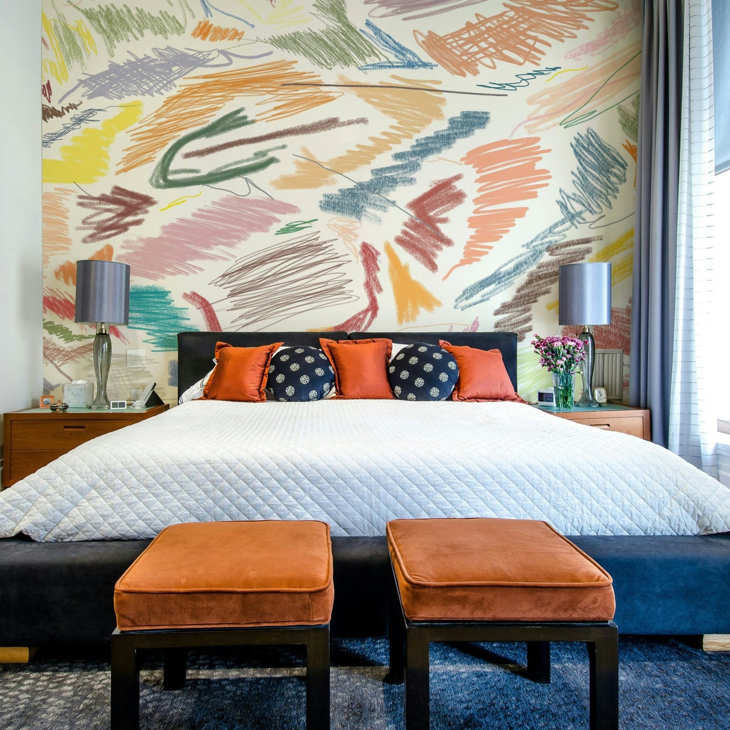 Easy-to-apply collage-style mural

