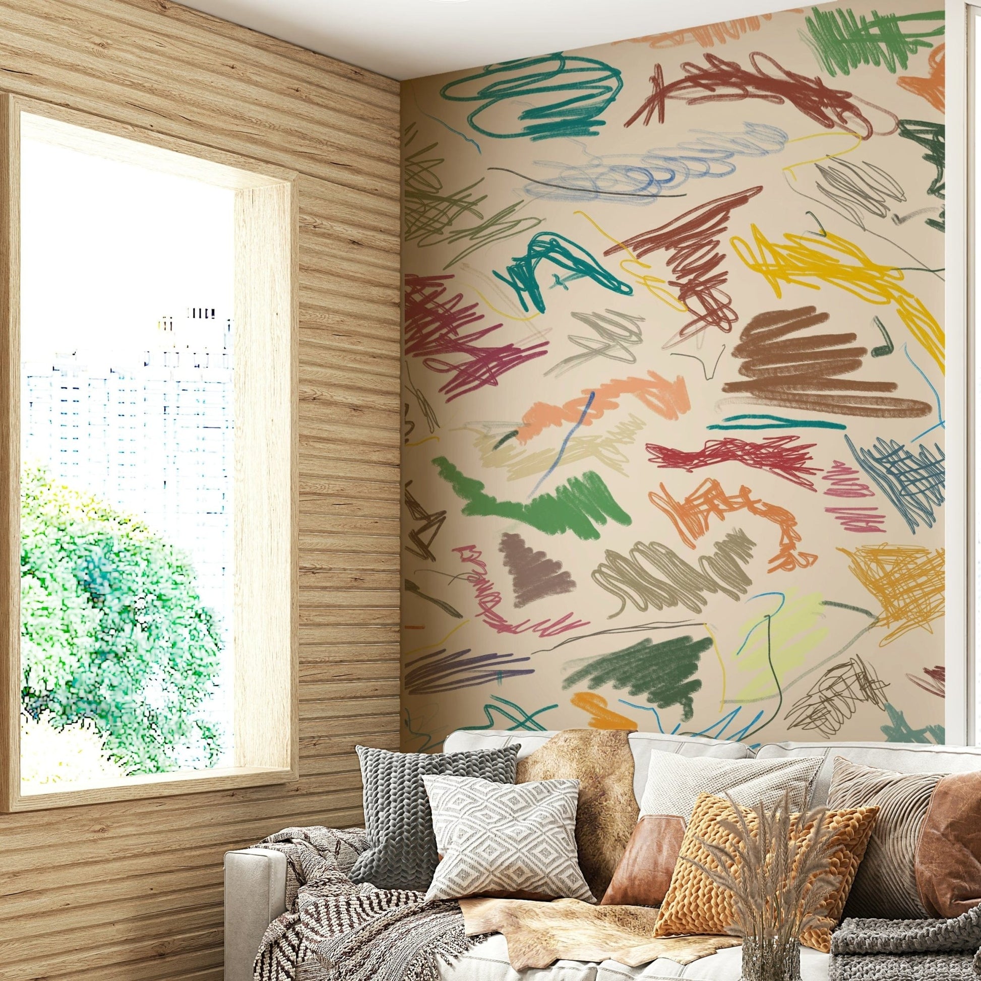 Artistic Cianfrusaglia geometric wall mural

