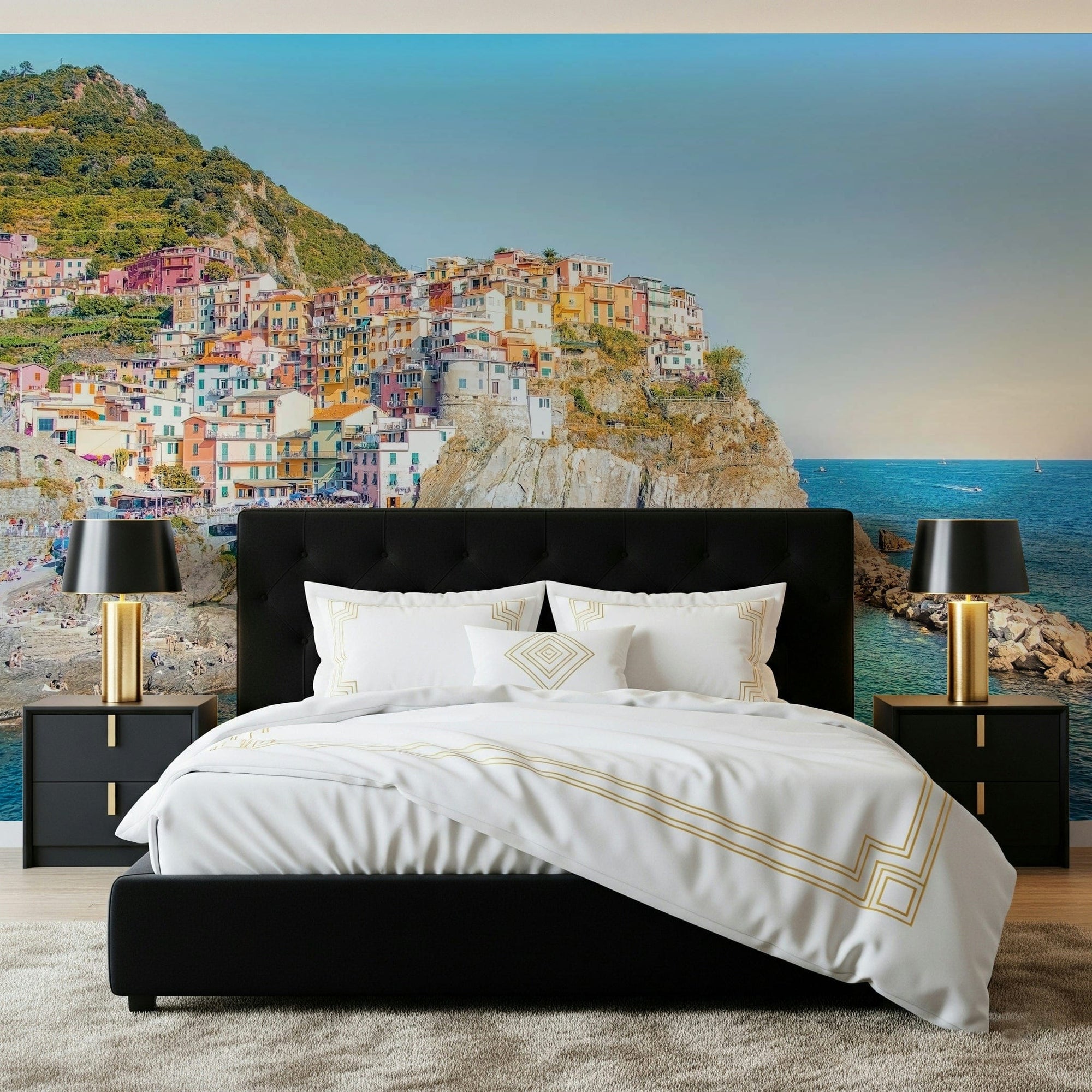 Cinque Terre Coast wall mural with colourful seaside village GD7287
