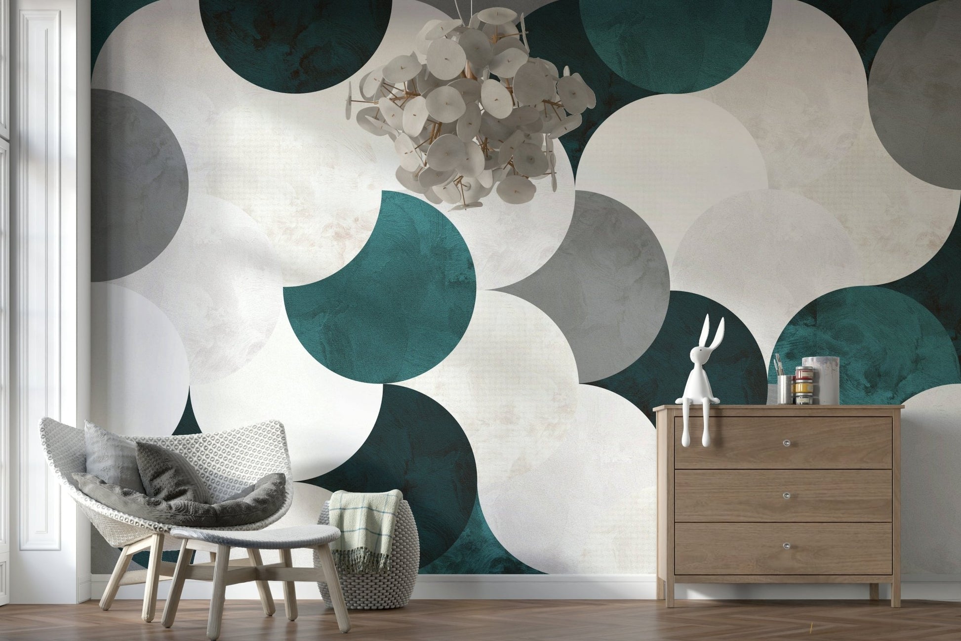 Abstract watercolor circles design of the Circle Abstract Wall mural