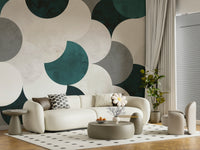 Peel and stick wallpaper product known as Circle Abstract Wall mural.