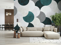 Accent wall featuring the inspiring Circle Abstract Wall Mural.