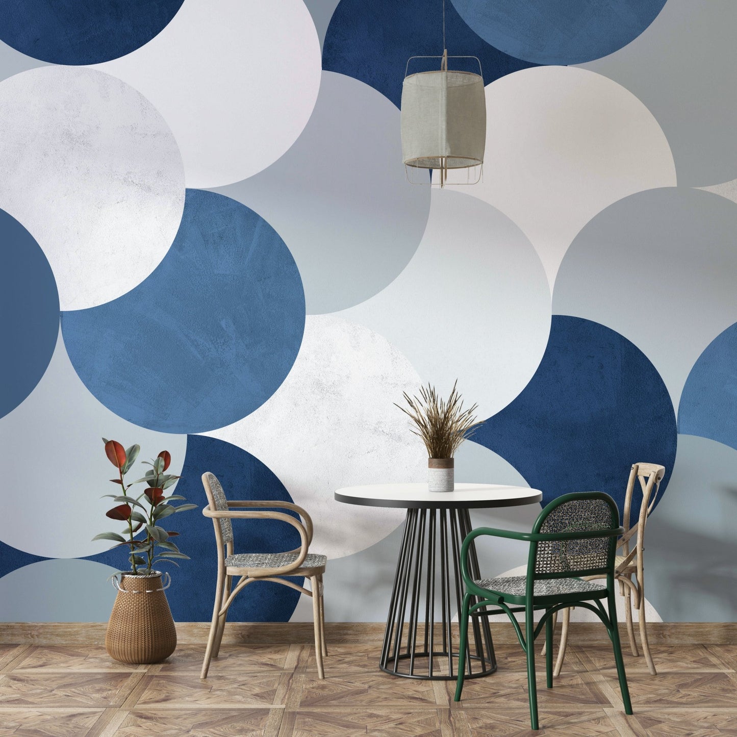 Simple shape wall mural design

