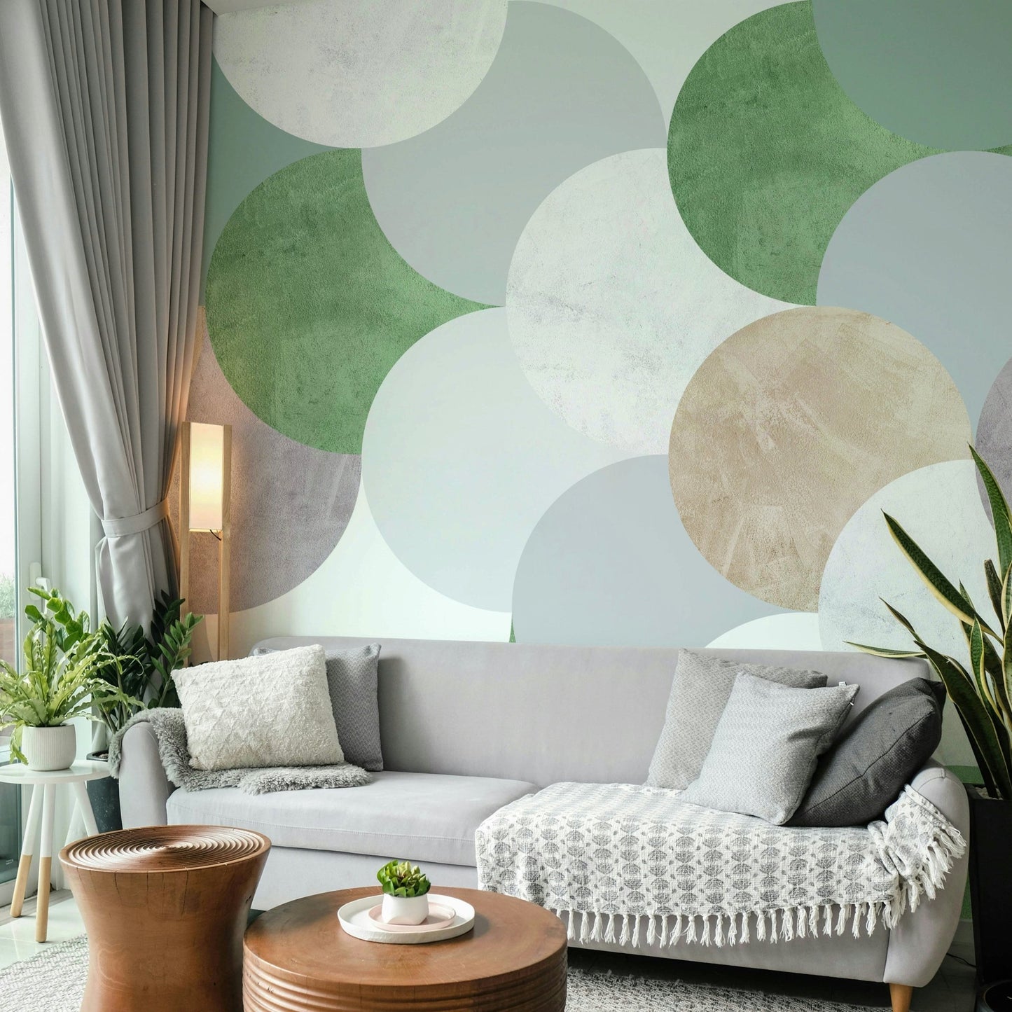 Simple shape wall mural design

