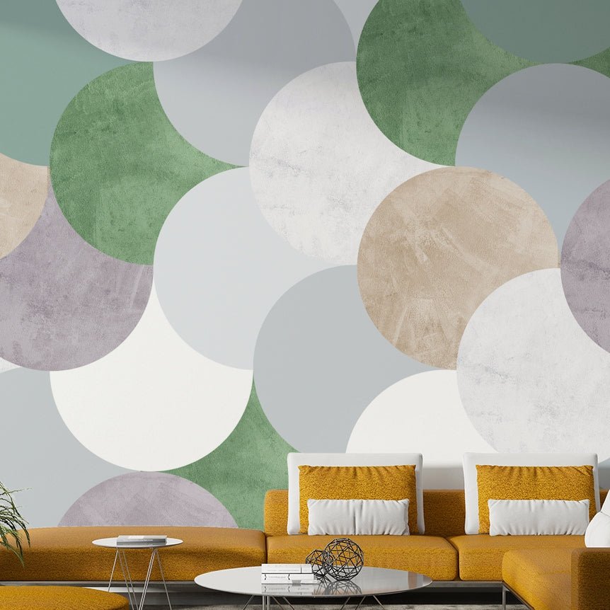 Earth tone geometric mural wallpaper

