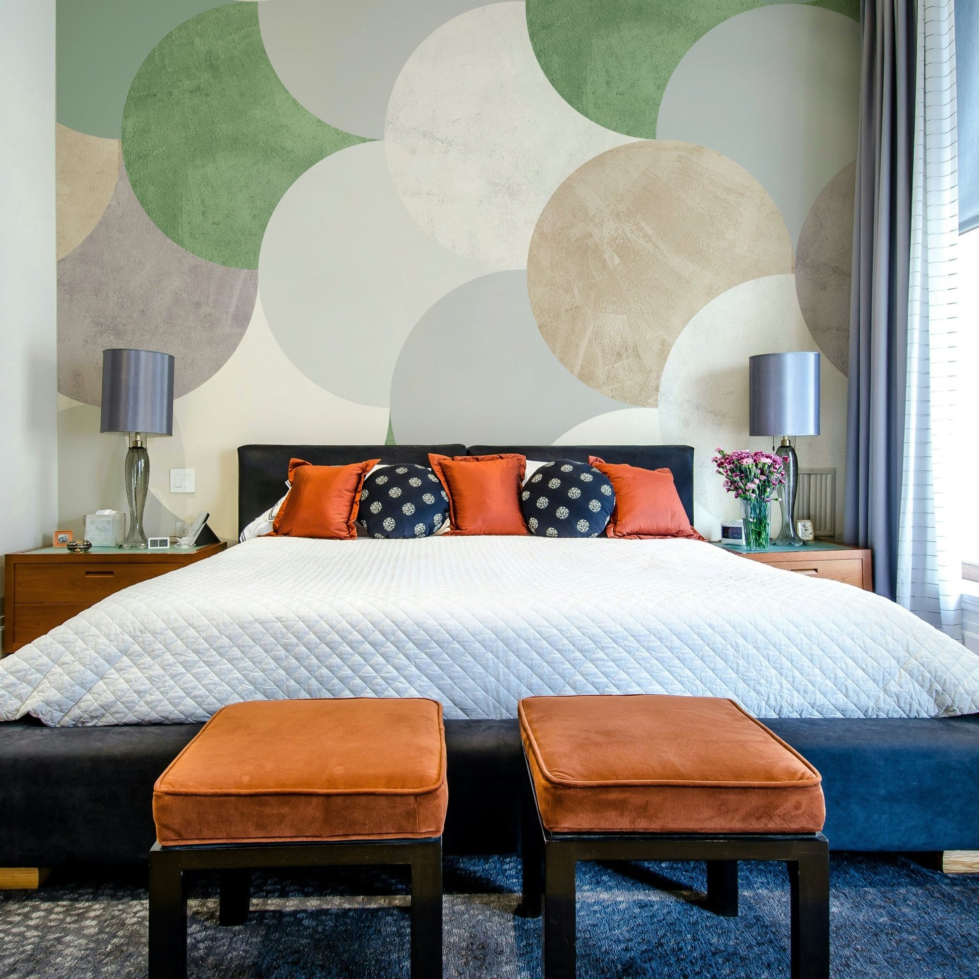 Mid-century modern circle wallpaper

