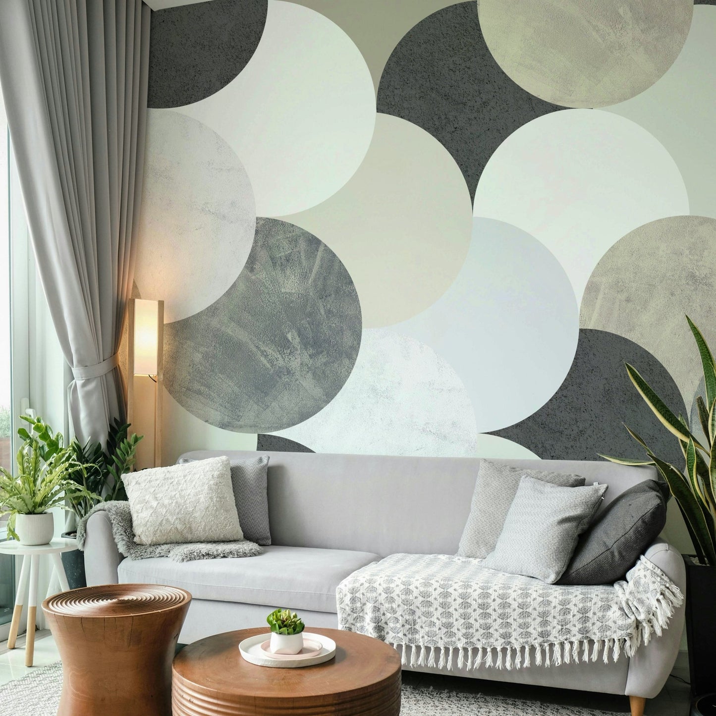 Modern curved line mural wallpaper GD560

