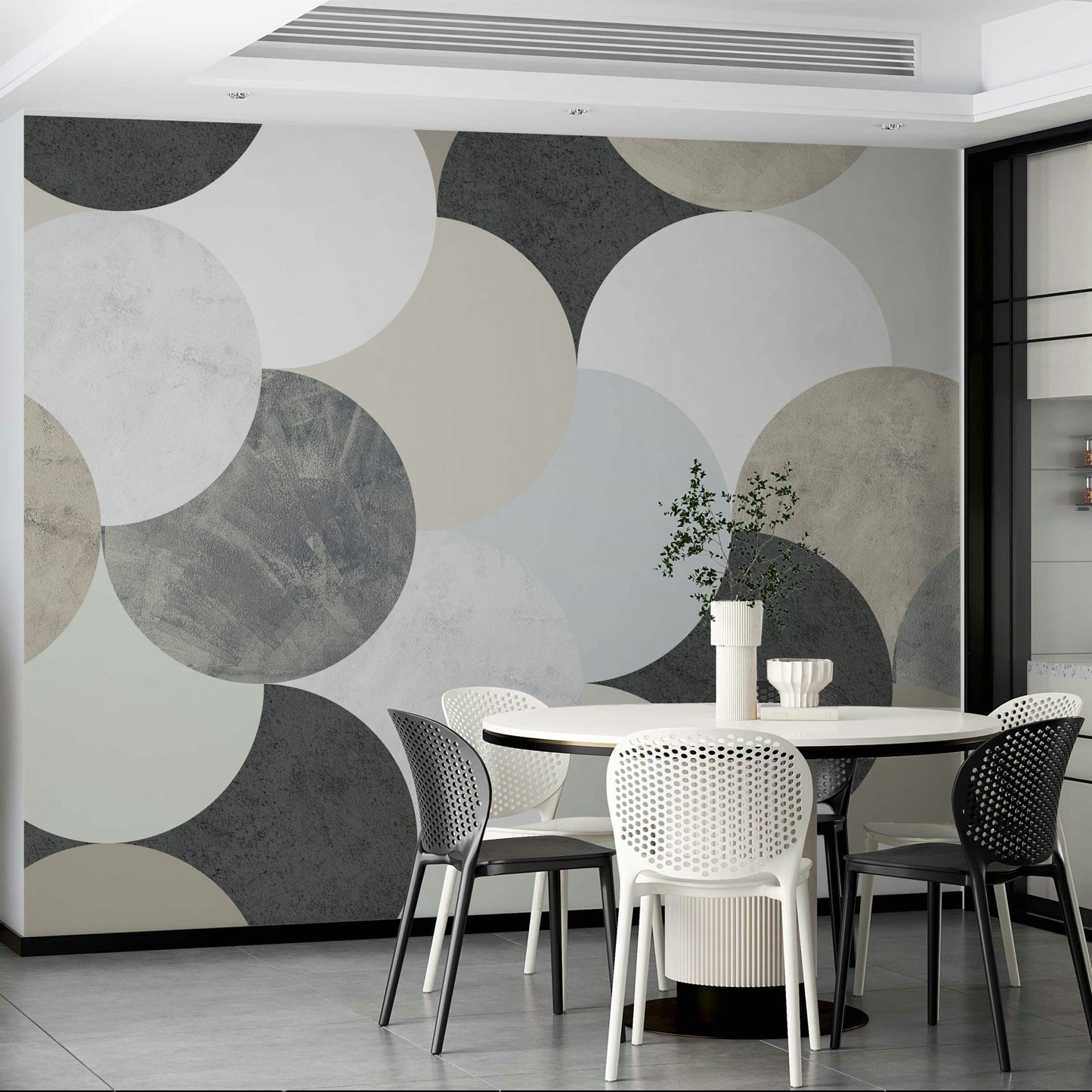 Wallpaper with minimalist circle pattern GD560

