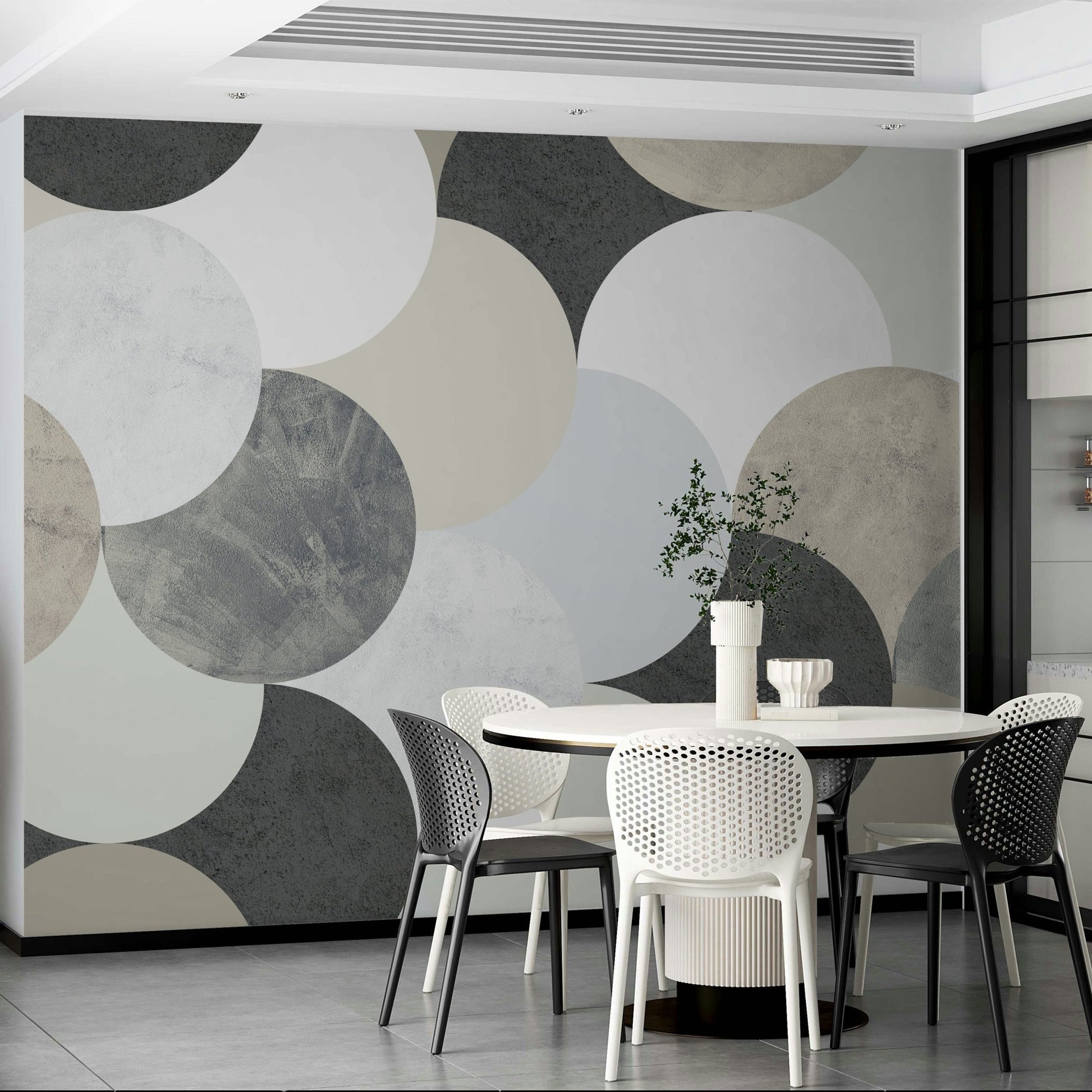 Wallpaper with minimalist circle pattern GD560

