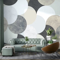 Neutral geometric mural wallpaper GD560


