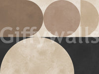 An artistic minimalist shape mural for home decor.