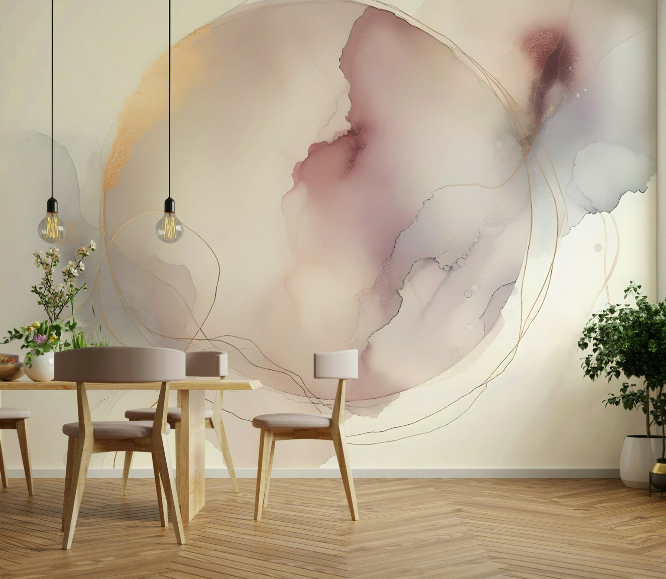 Circle of Serenity wall mural for peaceful interiors.

