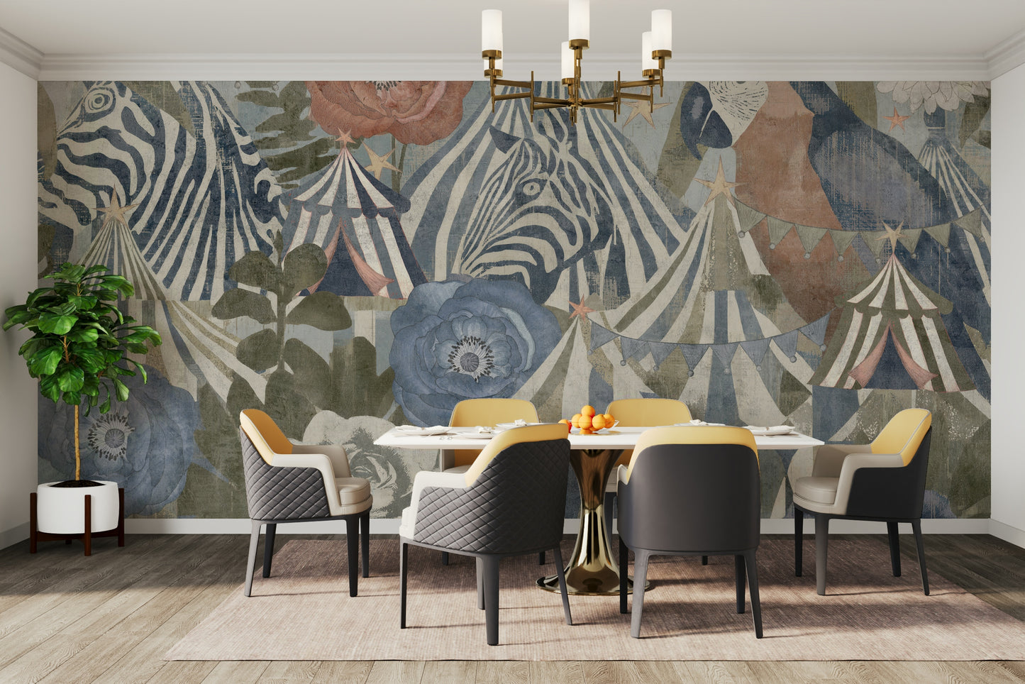 The wallpaper for walls being admired in a home.

