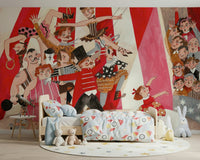 A calming abstract design wallpaper mural that defines a space.