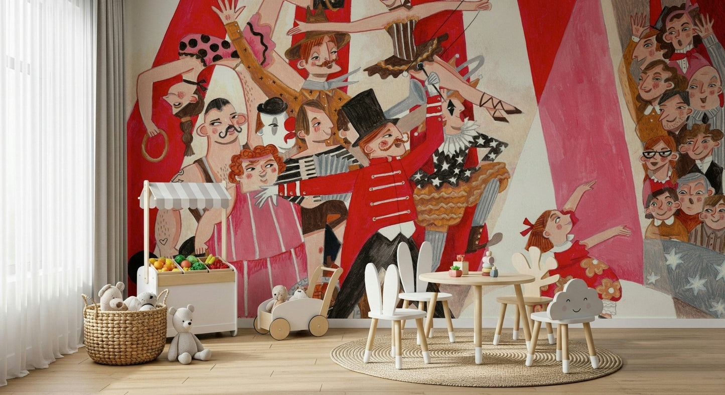 A graceful subtle pattern wall mural in bright, fun tones.