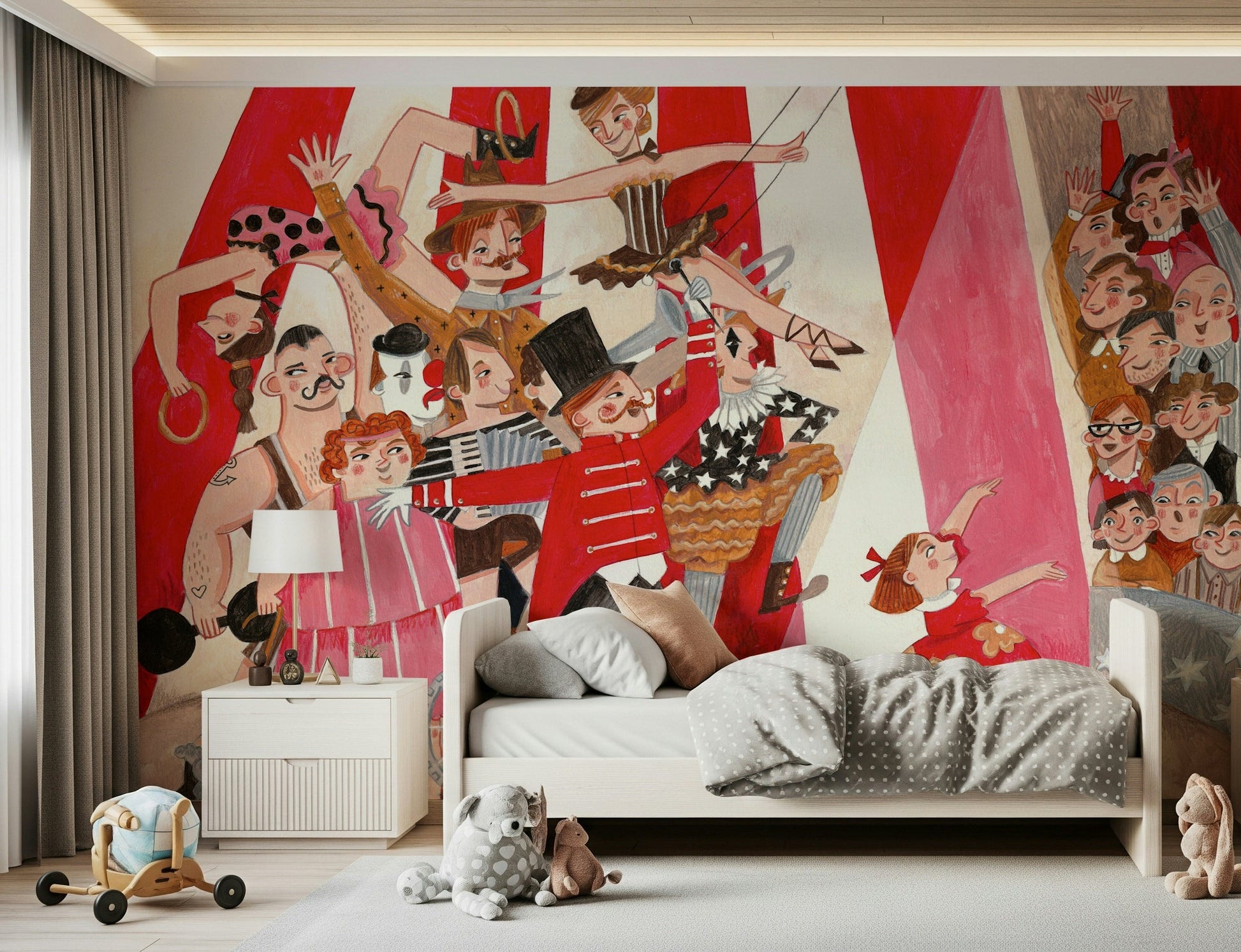 A serene colorful carnival wall mural for your decor.