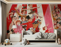 A serene colorful carnival wall mural for your decor.