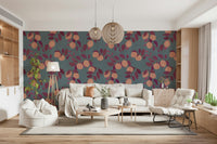 Citrus Bliss Wallpaper wallpaper mural with green leaf motifs for walls.