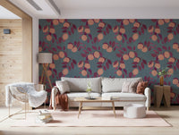 Mediterranean style fruit wallpaper mural for a stylish flat hallway.