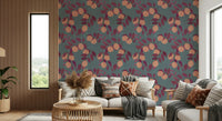 Citrus Bliss Wallpaper wallpaper mural in a modern apartment lounge.