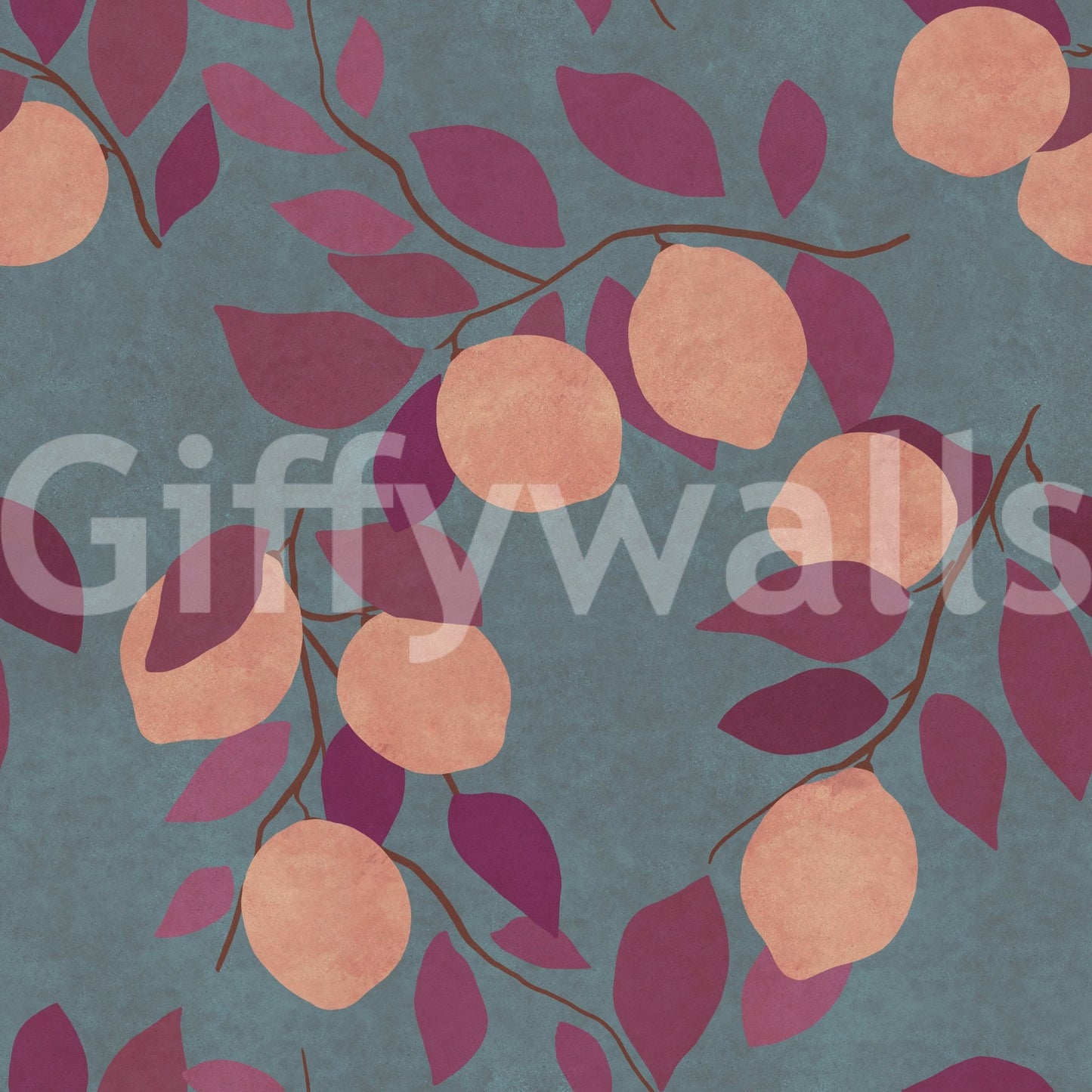 Citrus Bliss Wallpaper wallpaper mural for a contemporary nursery area.