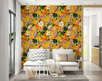 Cheerful citrus blossom wallpaper for accent wall, GD1366