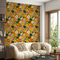 Fresh citrus burst peel and stick wallpaper on wall, GD1366