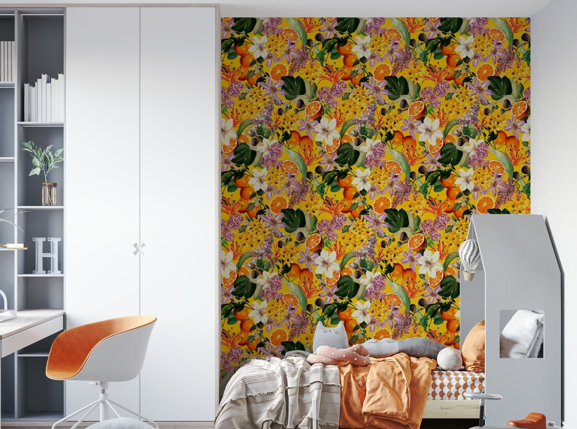 Citrus Blossom Burst Wallpaper⁠
