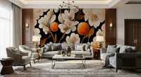 A beautiful wide-angle wall mural of delicate blossoms., GD5303
