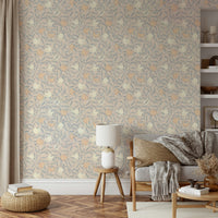 Botanical wallpaper with oranges and leaves GD468

