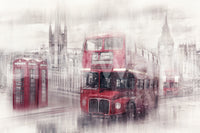 Stunning Westminster collage mural showcasing London