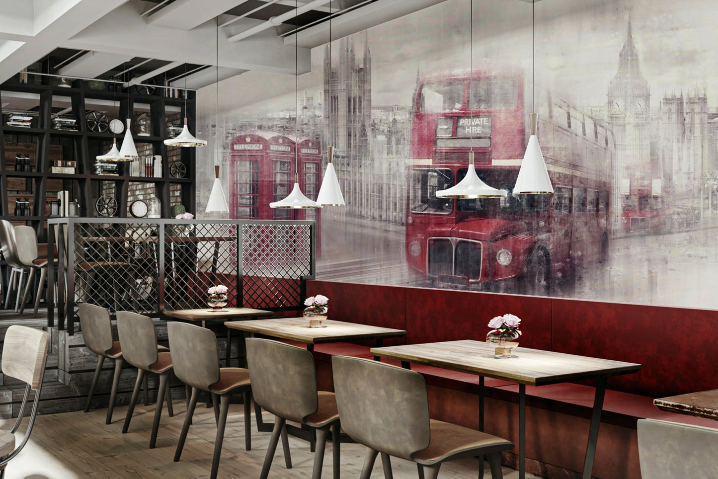 London cityscape Westminster collage wall art mural