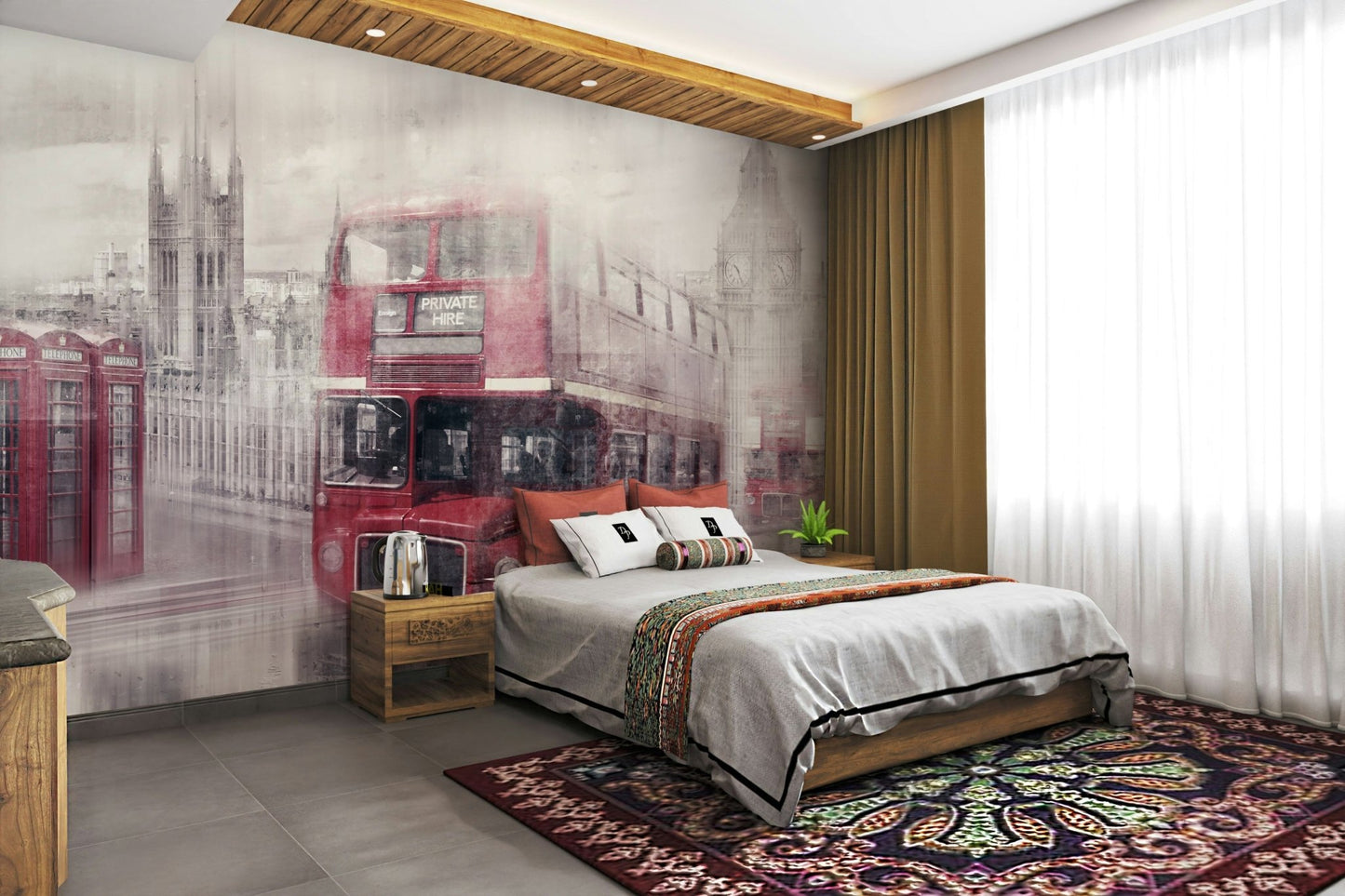 Vibrant City-Art LONDON Westminster wall mural design