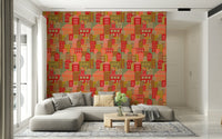 Bright travel aesthetic wallpaper mural for a colourful interior design.